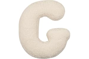 Soft Letter Plush Pillows, Cozy English Alphabet Cushions for Living Room, Sofa, Bed, Car (G)
