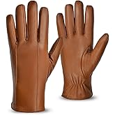 MGGMOKAY Men’s Leather Gloves Sheepskin Winter Gloves with Cashmere Lined