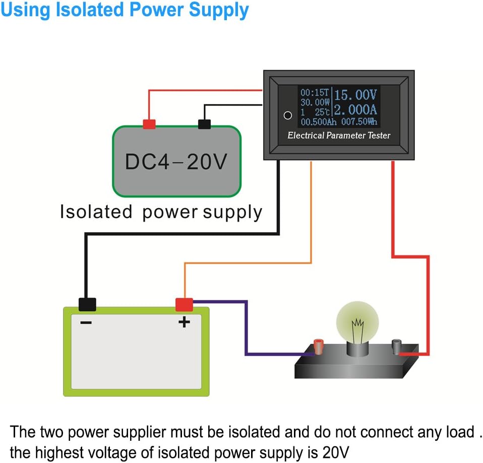 Amazon Com Electrical Parameter Meter Voltage Amp Current Power Energy Tester 7 In 1 Oled Multimeter 100v 10a White Home Improvement