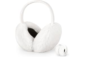 Lainlight Earmuffs for Women Winter Warm Foldable Ear Muffs Faux Fur Cute Fuzzy Ear Warmers for Girls Women