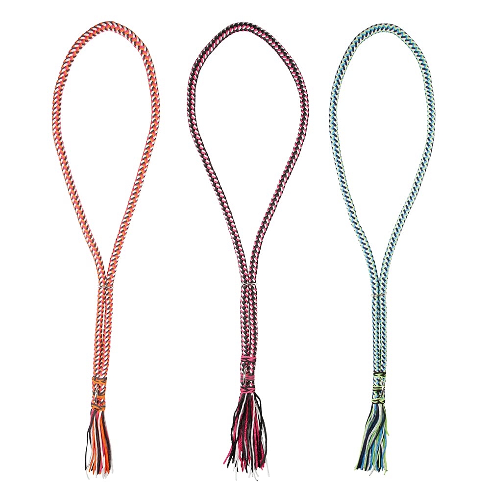 Pfiff 102932 Neck Ring for Horses Round Braided Adjustable Length 170 cm Orange/White