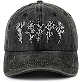 Fwngweito Garden Hats for Women, Adjustable Cotton Embroidered Gardening Baseball Cap