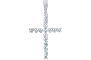 TISHAVI White Gold Plated 925 Silver 0.95-3.50 Cts Moissanite Pendant For Women Men Brilliant Round Cut Iced Out D Color VVS1 Clarity Lab Created Diamond Pendant For Her Him