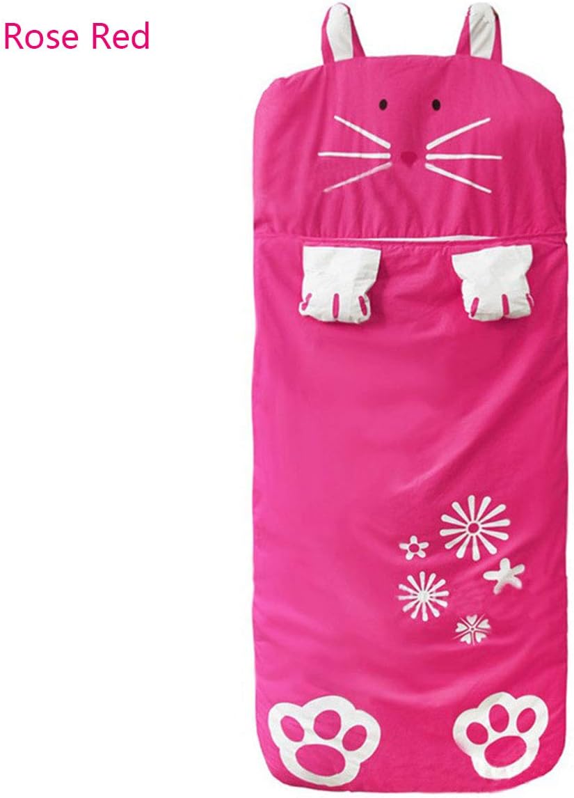HWSDMW Multi-functional Children's Sleeping Bag Insulated Warm Teens Sleeping Bag Cartoon Lengthening And Widening Anti-kick,rosered