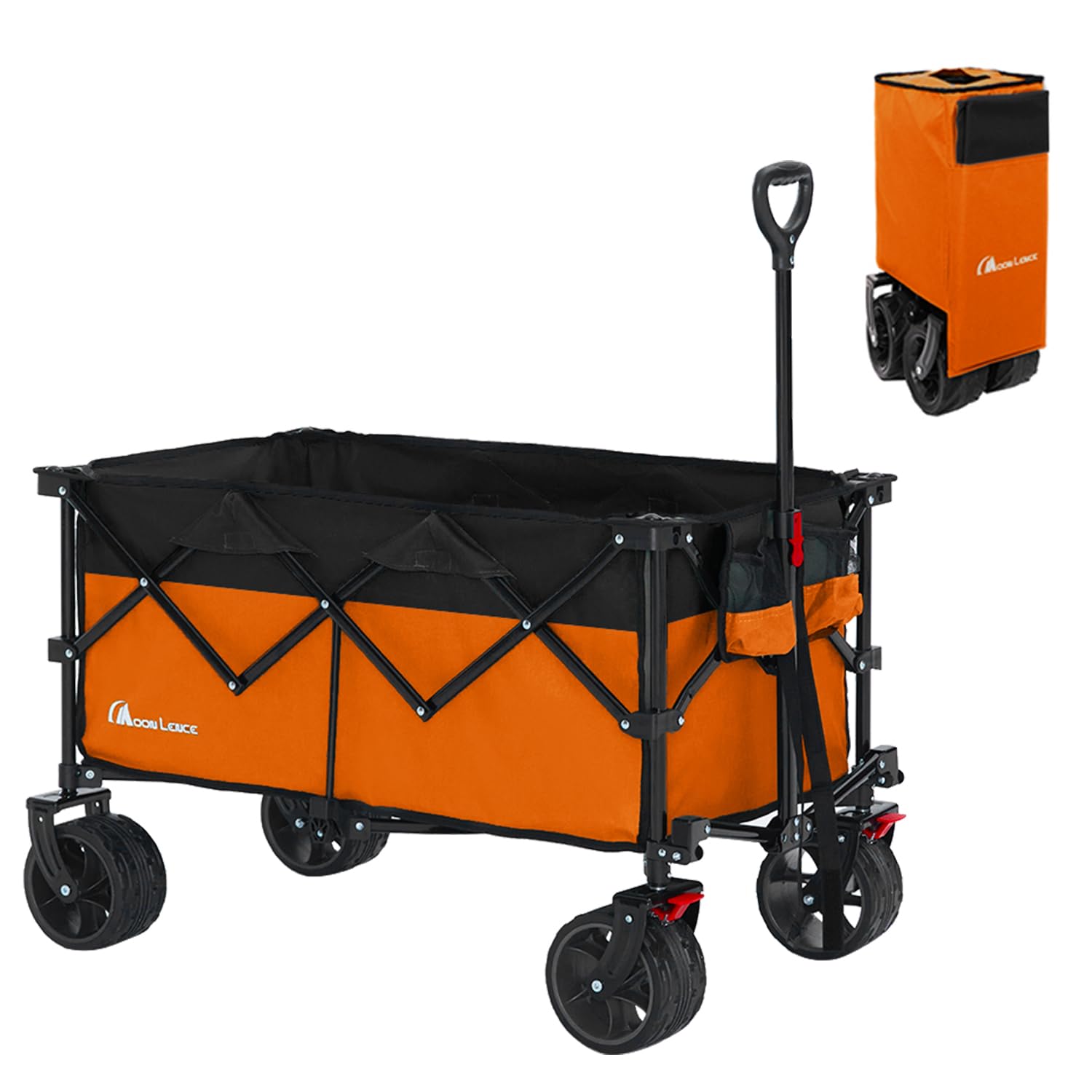MOON LENCE キャリーワゴン 【ブレーキ付き】 折りたたみ キャリーカート 大容量156L 幅広大型タイヤ アウトドアワゴン アウトドア キャリー キャンプ レジャー BBQ 運動会 耐荷重100kg商品画像
