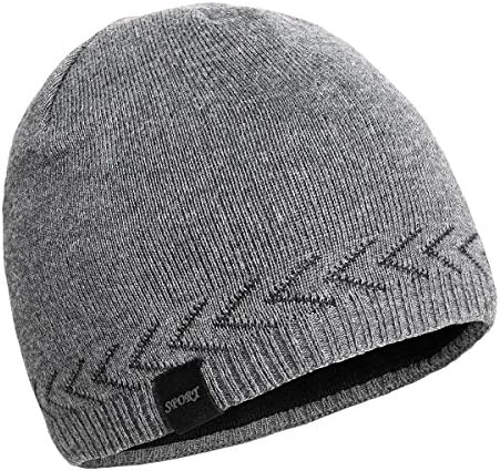 OMECHY Mens Winter Warm Knitting Hats Plain Skull Beanie Cuff Toboggan Knit Cap 4 Colors