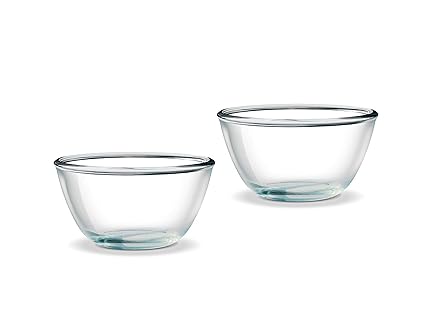 Borosil Glass Mixing Bowl with Lid Set, 500ml, Set of 2