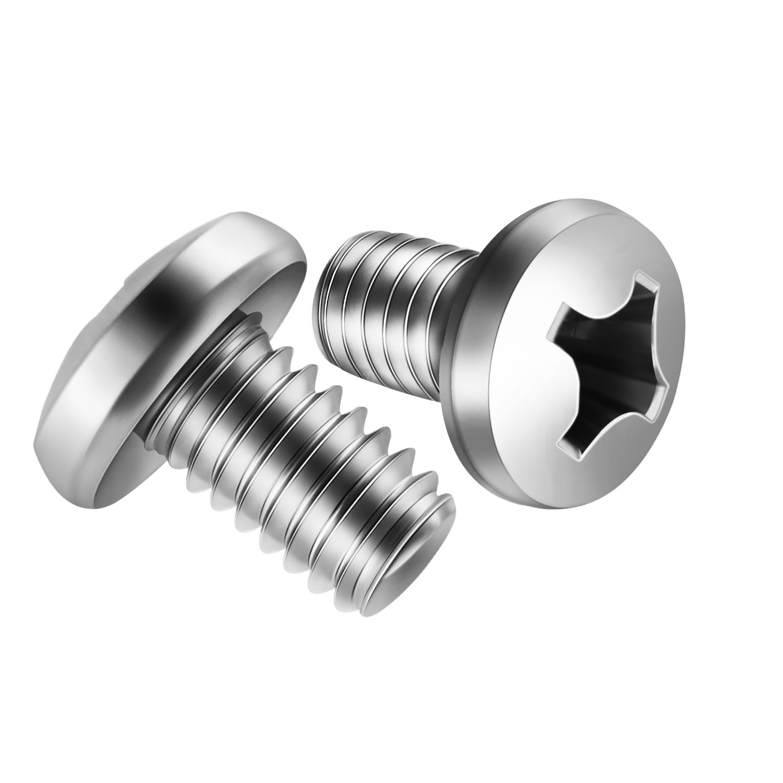 Photo 1 of #10-24 x 3/8" Pan Head Machine Screws, Full Thread, Stainless Steel 304 (18-8), Quantity 50