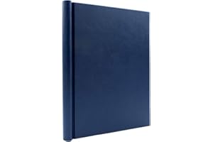 Bindertek Faux Leather Springback Thesis Binder - Blue, 1" Spine Width, 150 Sheet Capacity, High-Tension Spring Clamp Style, Perfect for Thesis Work, Legal Documents, Menus, Portfolios, Photography