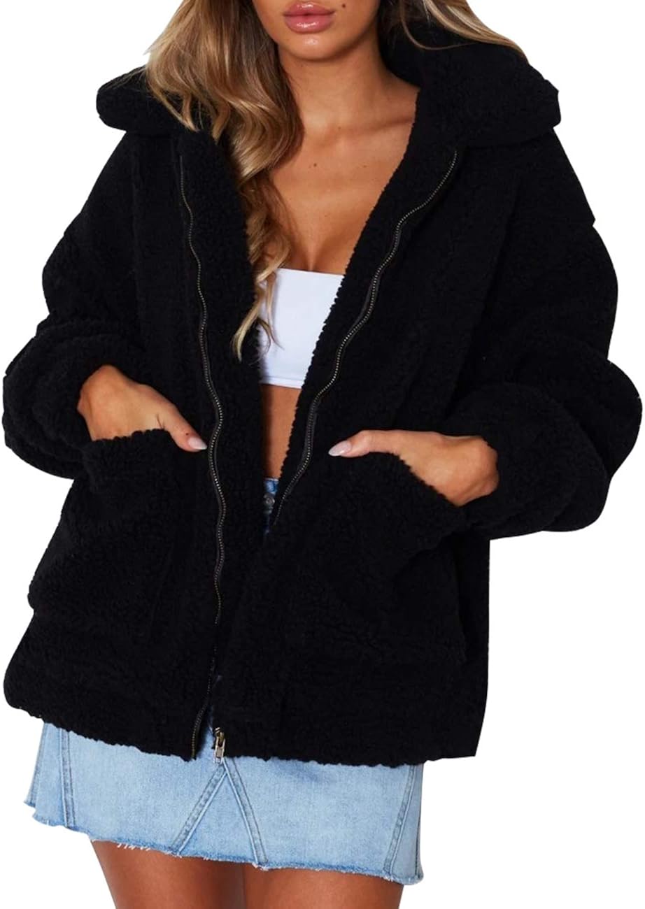 oversized teddy jacket