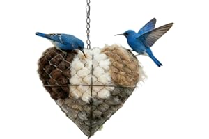 7 Inch Handmade Alpaca Fiber Bird Nesting Heart Bird Houses Bird Nesting Material with 1 Heart Shape Hummingbird Nesting & Al