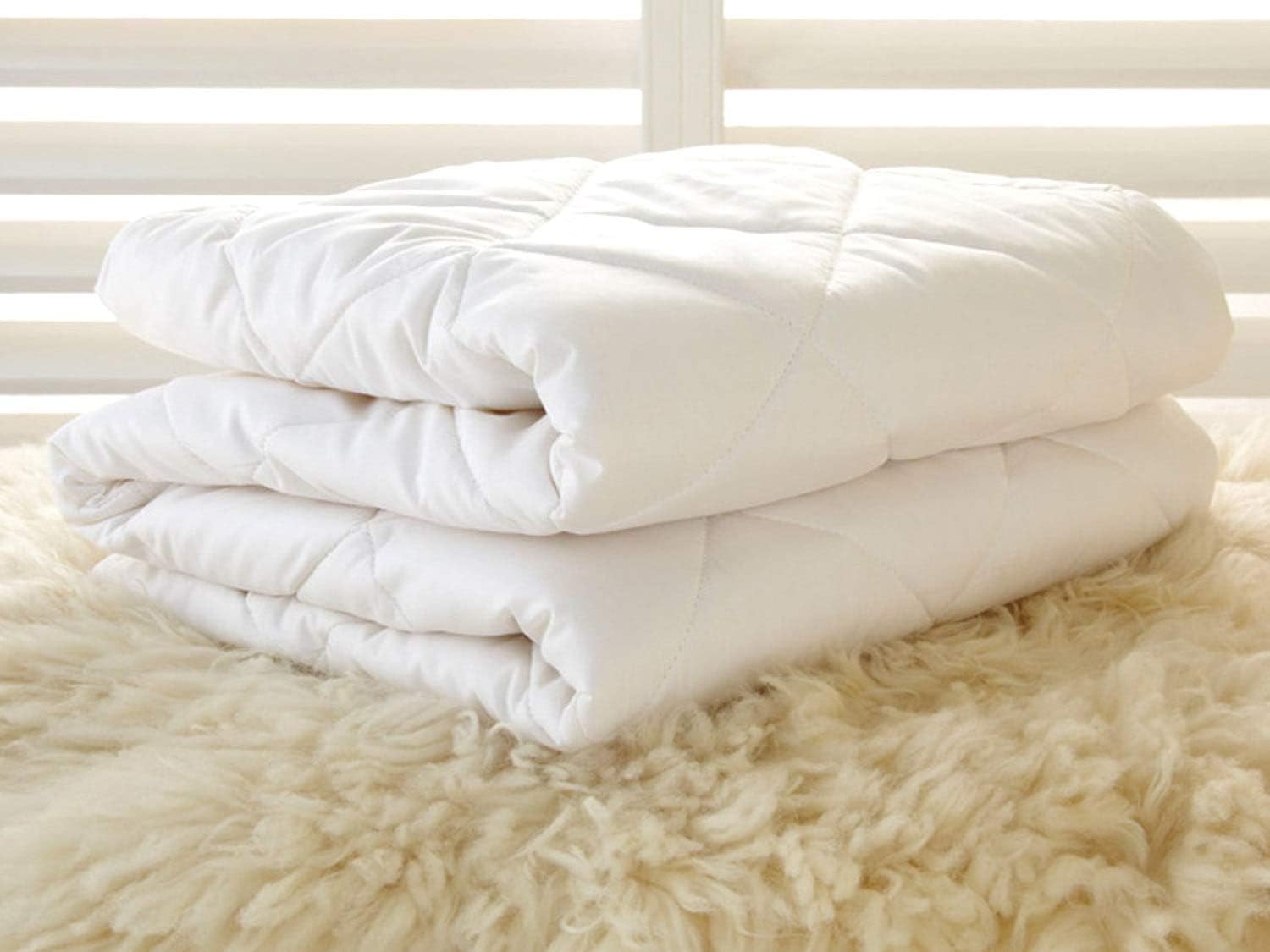 Organic Comfort Market Washable All Season Wool Comforter. Woolmark & Oeko Certified. Size: Crib/Toddler, 43"x57"