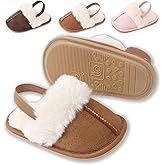 yibubu Infant Baby Boys Girls Slippers, Soft Flexible Sole Non-Slip Newborn Crib Shoes with Faux Fur,Lightweight Warm House Shoes baby 0–18 Months