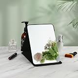 OSDUE Folding Tabletop Mirror 20.5x15.5 Black PU Leather Portable Vanity view 6