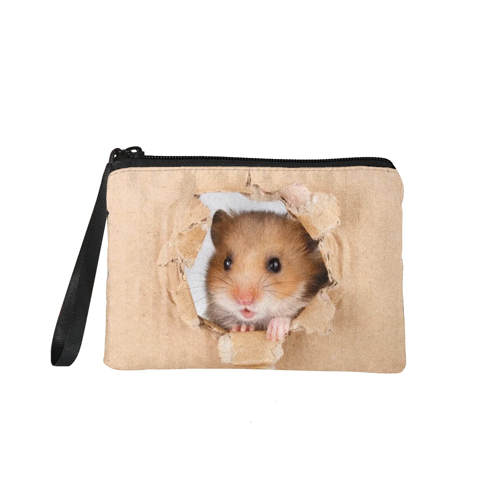 Coloranimal Adorable Hamster Print Coin Purse Mini Purses Wristlet Zipper Money Wallet Travel Change Pouch Shopping Card Case for Adult Kids