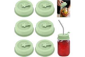 6PCS Silicone Replacement Lid Reusable Mason Jar Cover Double Sided Flipping Design for Mouth and Wide Mouth Food Safe Bpa-Fr