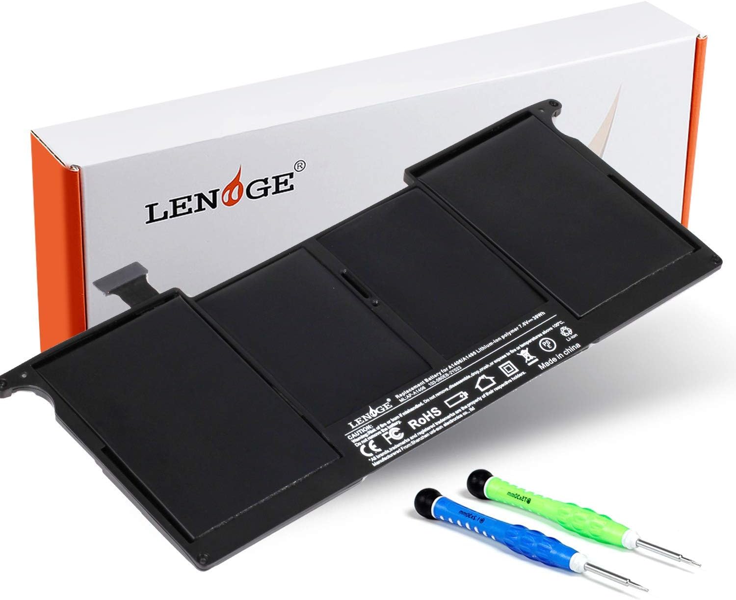 LENOGE A1495 A1406 Battery 5200mAh Replacement Laptop Battery for Apple MacBook Air 11" A1370 (Mid 2011 Version) 11 inch MacBook A1465 (Mid 2012 Mid 2013 Early 2014 Version) [ Li-Polymer 7.6V 39Wh ]