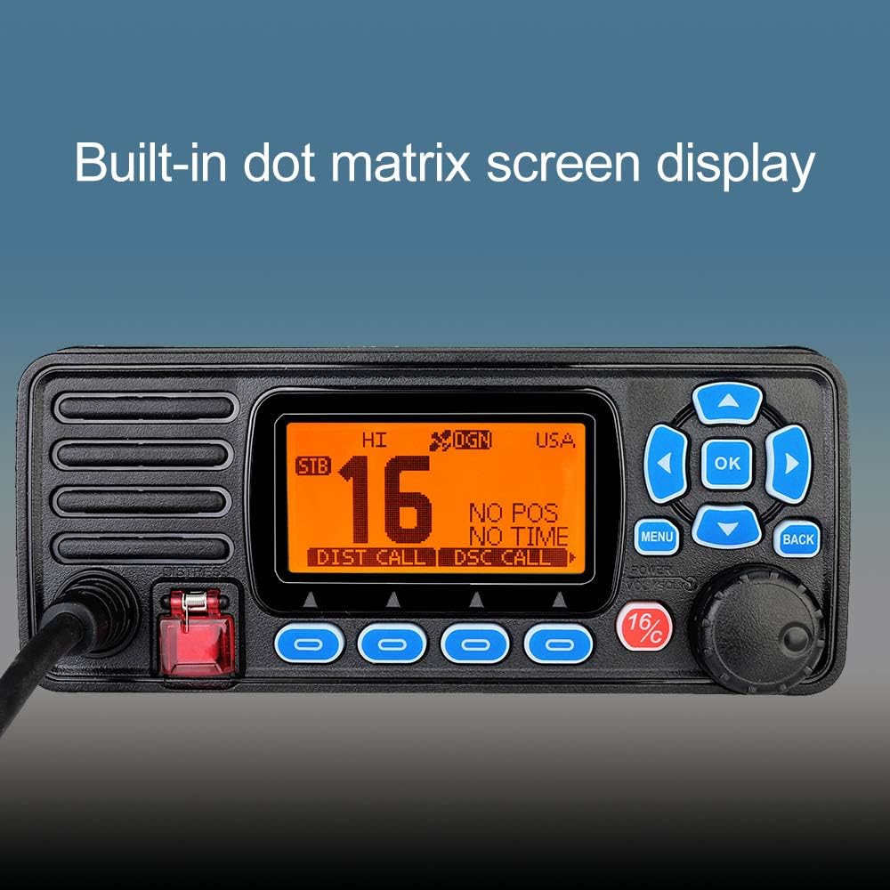 Retevis RA27 Fixed Mount Marine Radio GPS, IP67 Waterproof Two Way Radio DSC Long Range, Tri-Watch NOAA, Professional Marine Radio Transceiver(1 Pack): GPS & Navigation