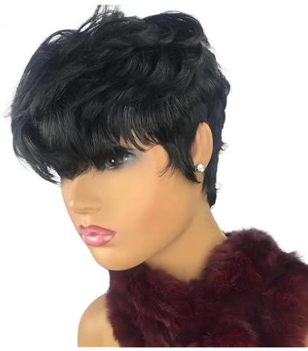 Perruque Courte Femme Noire FLORENCE - Synthétique, Raide, Bonnet Moyen, Neuve Avec étiquette