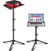CAHAYA Projector Stand Tripod Adjustable Height Portable Laptop Rack Tray | 26-51.5" Adjustable Height Holder for Projectors Laptops Books Tablets Heavy-duty Stand for Outdoor Movies Music