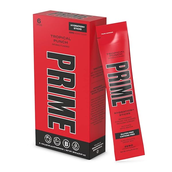 PRIME HYDRATION+ STICKS TROPICAL PUNCH | HYDRATION POWDER...