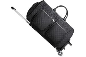 SEYFOCNIA Rolling Garment Bags for Travel,Convertible Duffle Garment Bag Roller Bag Carry on Garment Bag with Wheels Luggage Rolling Weekender Roller Duffle Bags for Travel-Black