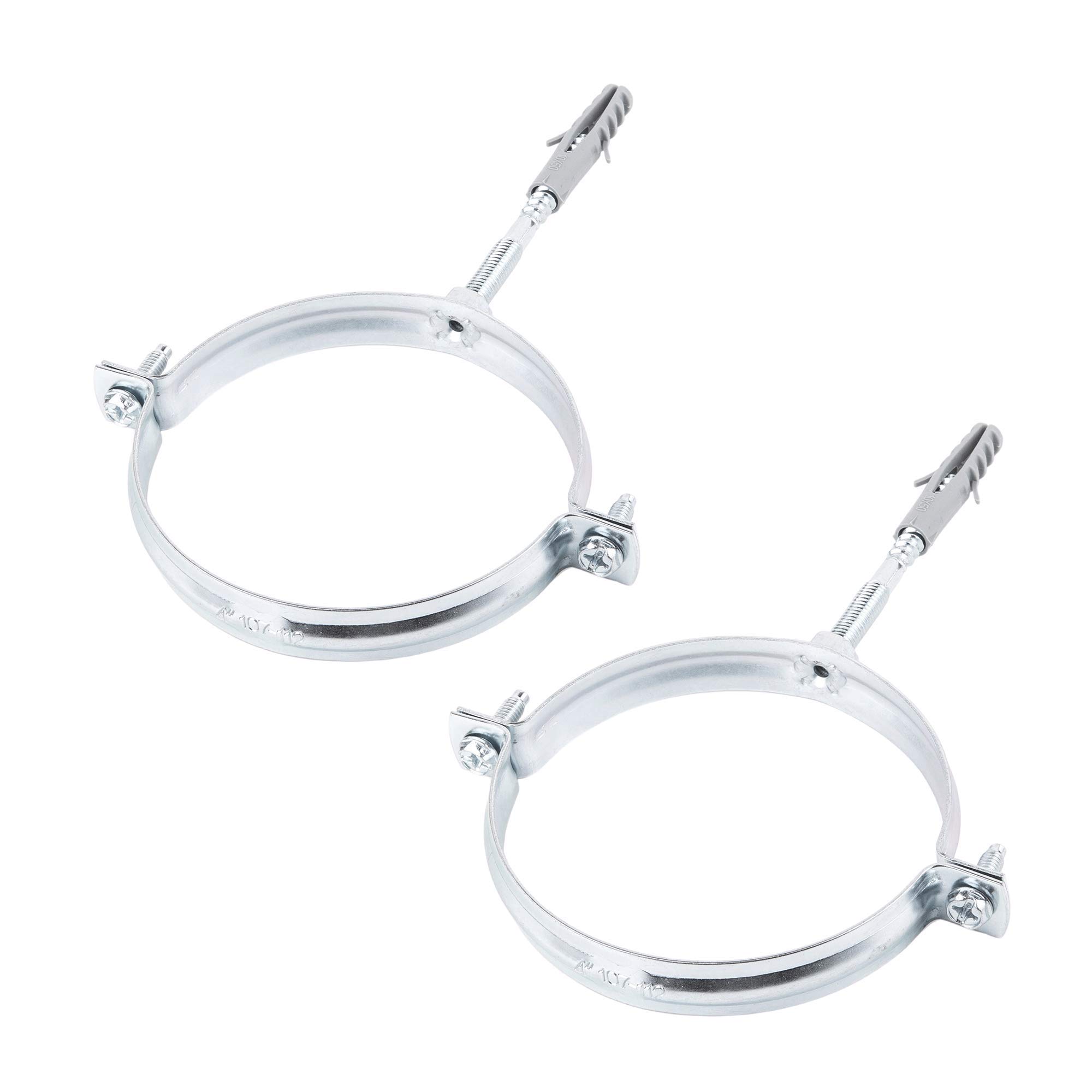 (Pack of 2 pcs) Metal Pipe Brackets Clips Clamps for Ø 107-112 mm Pipes (2)