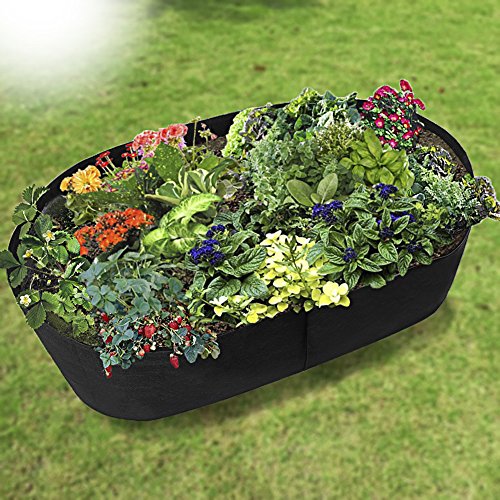 Xnferty Fabric Raised Garden Bed, 4×2 Feet Rectangle Breathable Planting Container Grow Bag Planter Pot for Plants, Flowers, Vegetables (Black)