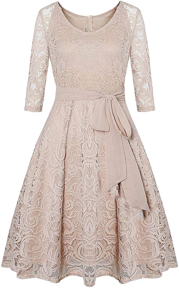 Ladies Dress Sale 2019 Women Vintage Princess Floral Lace Cocktail O