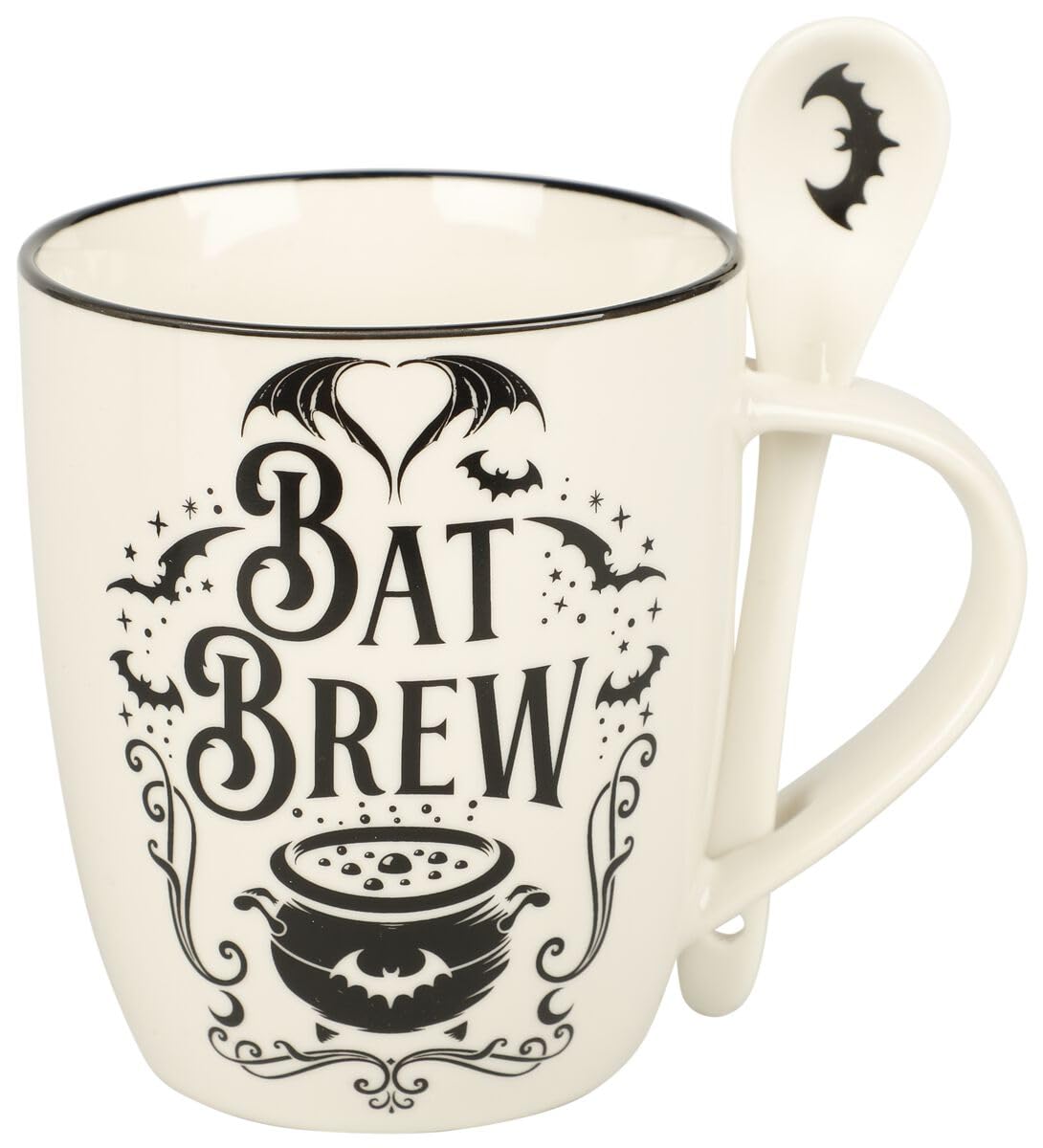 Alchemy Bat Brew Mug & Spoon Set Mug Set White 13x14cm