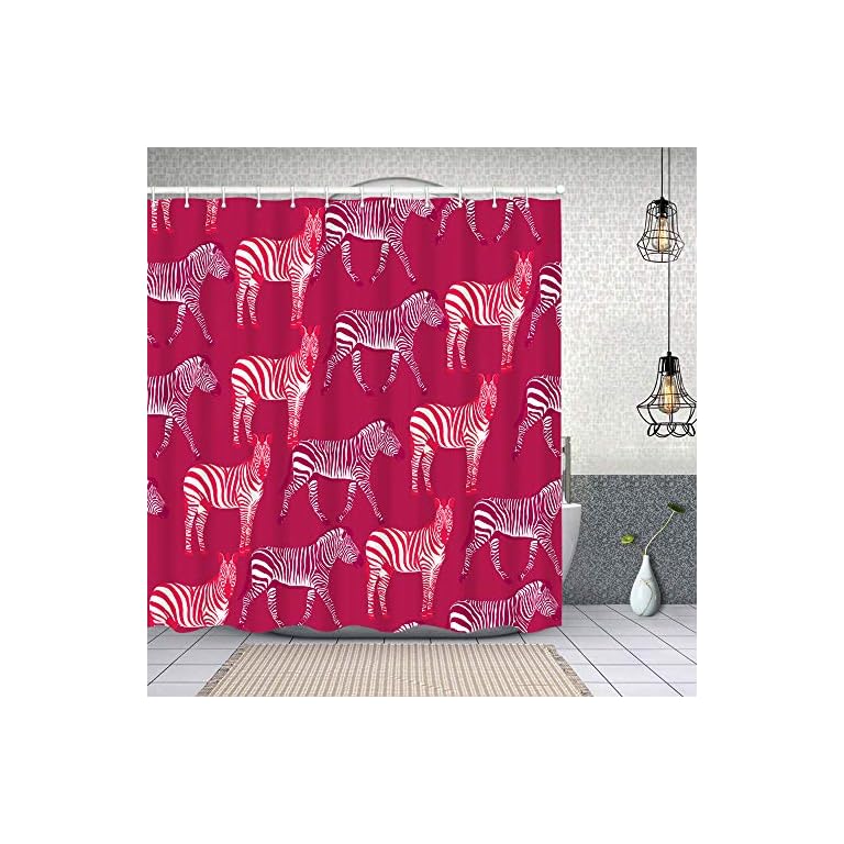 MAYUES Cortina de Ducha Impermeable Ilustración de Vector de Cebra