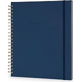 AuroPlanner Undated Daily Planner Notebook 8.5x11 Hourly Schedule Blue | office &amp; student planning, 180 pages 100 GSM cream white paper hardcover spiral bound notebook, 2026-2028 reference calendar