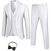 COOFANDY Men's 3 Pieces Suit Slim Fit Tuxedo Set One Button Shawl Lapel Dinner Prom Jacket Vest Pants with Tie
