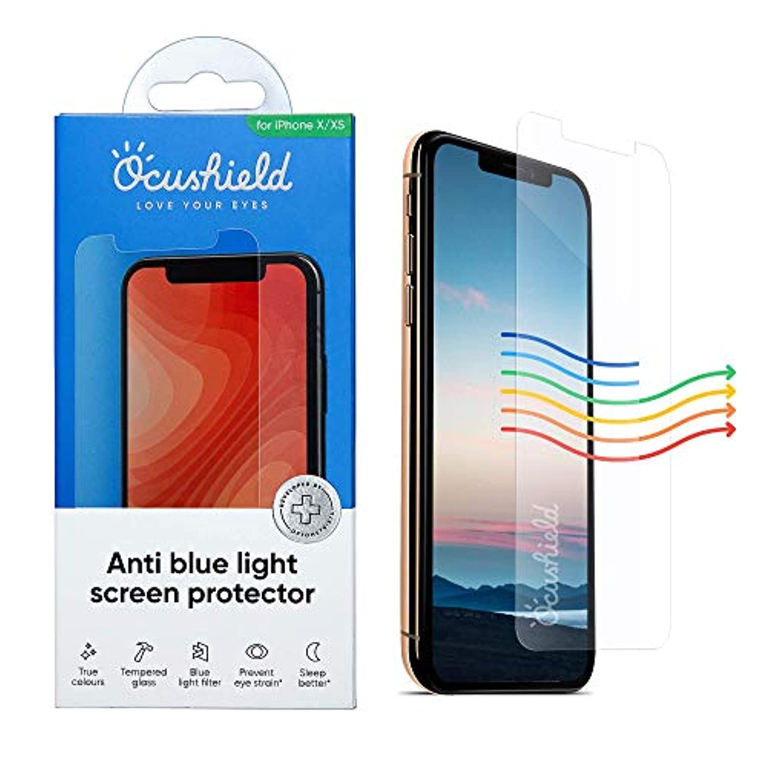 Ocushield Anti Blue Light Tempered Glass Screen Protector for iPhone XR | iPhone 11 6.1" - Protect Your Eyes Reduce Migraines & Improve Sleep โ image 1