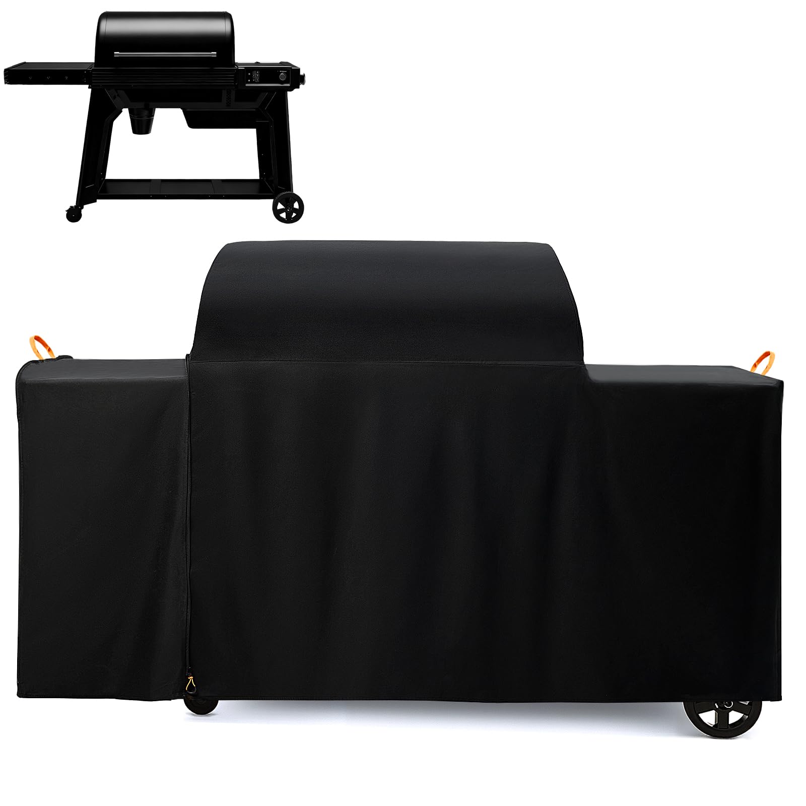 Photo 1 of Waterproof Grill Cover for Traeger Woodridge Pro & Woodridge Elite Wood Pellet Smoker, with Additional Side Zipper, Full-Length 600D All Weather Outdoor Accessories Bac776 (Cover Only)