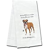 E&S Imports Boxer Kitchen Towels - Soft, Highly Absorbent - Gifts for Pet Lovers - Dish & Tea Towels - Reusable, Quick Drying - 100% Natural Cotton