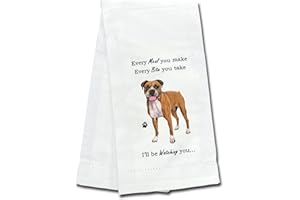 E&S Imports Boxer Kitchen Towel - Soft Highly Absorbent - Boxer Gifts - Dish Towels for Washing Dishes - Tea Towels - Reusable - Quick Drying - 100% Natural Cotton - Towels for Pet Lovers