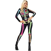 Morph Skeleton Costume Women, Womens Skeleton Bodysuit, Halloween Skeletons Costumes For Women