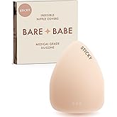 Bare Babe Triangle Adhesive Nipple Covers - Sticky Reusable Silicone Breast Stickers - Waterproof, Nude, 4 Shades