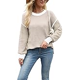 Sweaters for Women Long Sleeve Striped Pullover Knit Trendy Tops Crewneck Winter Outfits