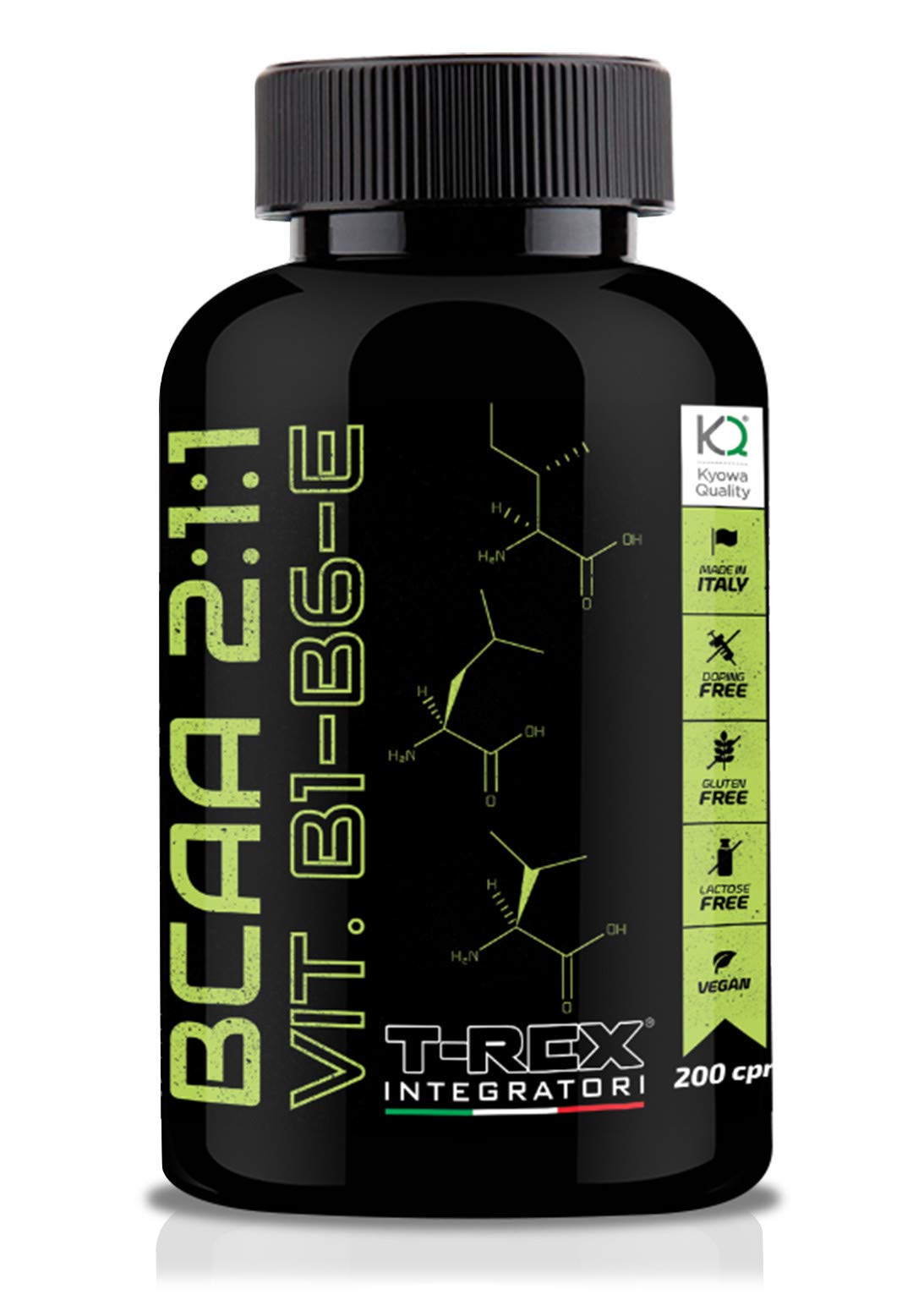 BCAA 2:1:1 ottenuti da fermentazione. Con vitamine B1-B6-E Confezione da 120 Compresse T-Rex Integratori