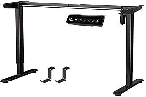 BIZUM Electric Standing Desk Frame, Height Adjustable Sit Stand Desk Base with Memory Preset Button, USB Port for Home Office, Black Frame Only