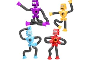 Zelbuck Telescopic Robot Suction Cup Toy, Pop Tubes Fidget Toys for Kids,Shape Changing Tube Sensory Toys,Autism Sensory Toys,Imagination Creativity Educational Toys for for Girls & Boys
