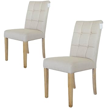 Damiware Paris Esszimmerstuhle 2er Set Stoff Baumwolle Leinen Eschenholz Beinen Beige Weiss Wasche Amazon De Kuche Haushalt
