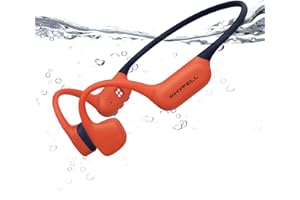 Rhyfell Bone Conduction Headphones, IP68 Waterproof Swimming Headphones with MP3 Mode 32GB Memory, Bluetooth 5.4, Open-Ear Design, Secure Fit for Running, Fitness and Cycling