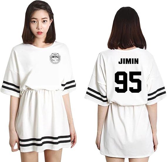 Amazon Co Jp コージーエージ Cozyage Bts 防弾少年団 Jimin Jungkook 半袖ワンピース 春夏ワンピース 綿 彼女へプレゼント最適 応援服 応援グッズ 韓流グッズ ワンサイズ ファングッズ 応援品 Cos Goods 並行輸入品 服 ファッション小物