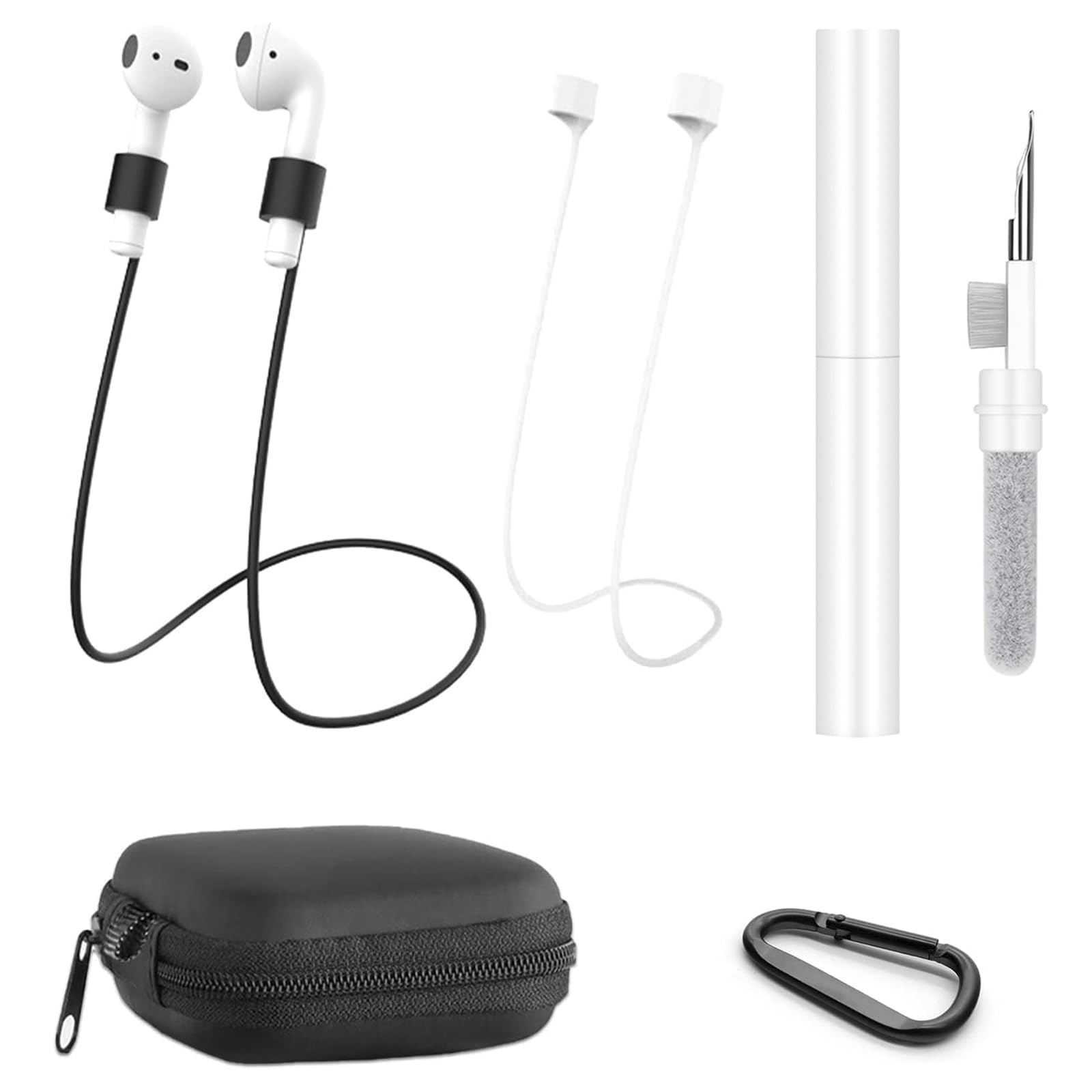2 Pcs Magnetic Anti-Lost Straps Earbuds Lanyard,Earbud Lanyard Strap Soft Silicone Straps Lanyards Neck Strap Compatible with AirPods Pro 3/2/1