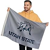 Utah State Aggies College Sports Printed Flag - NCAA Licensed - Nylon - School Banner (Gray, Blue) (2' x 3')