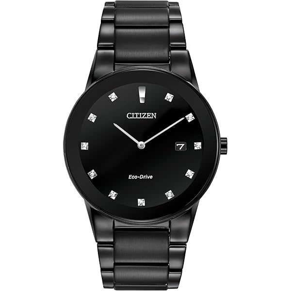 Citizen Mens Axiom Eco-Drive Watch 40mm Black Stainless Steel Case