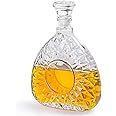 MDLUU Liquor Decanter, Glass Decanter with Airtight Stopper, Decanter Bottle for Whiskey, Brandy, Scotch, Bourbon, 25oz/750ml